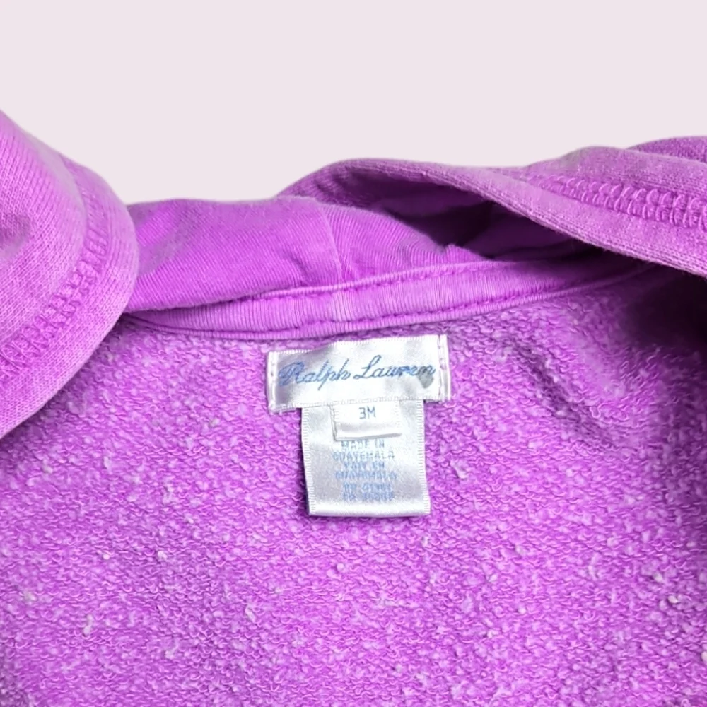 Ralph Lauren Baby Girl Purple Hoodie 3 Months
